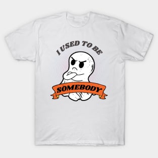 I Used to Be Somebody Funny Ghost Halloween Retro Sunset T-Shirt